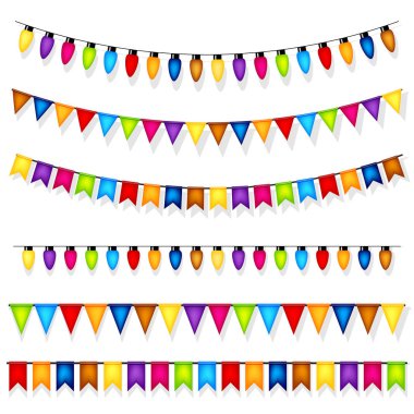 Colorful party decorations vector clipart