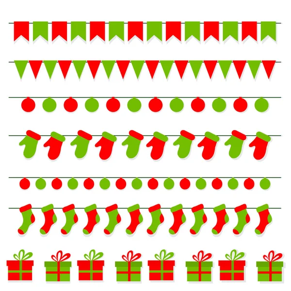 Vector elementos de Navidad conjunto — Archivo Imágenes Vectoriales