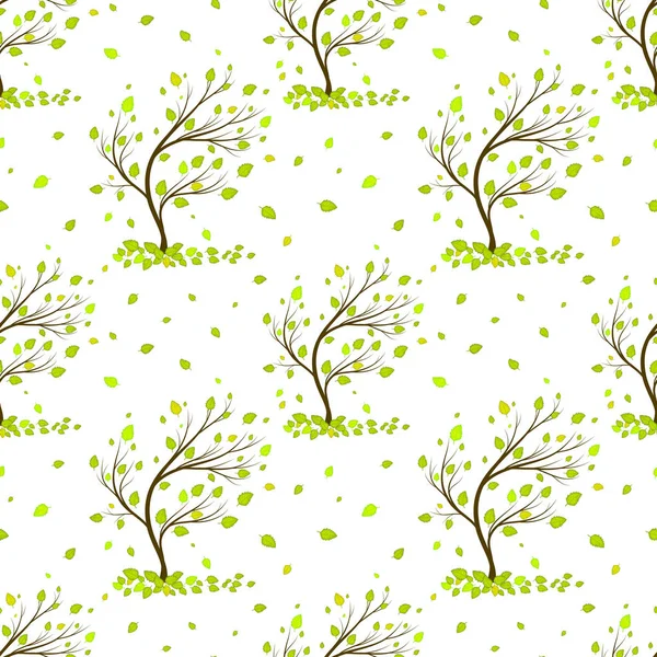 Зеленые деревья бесшовный векторный фон — стоковый вектор