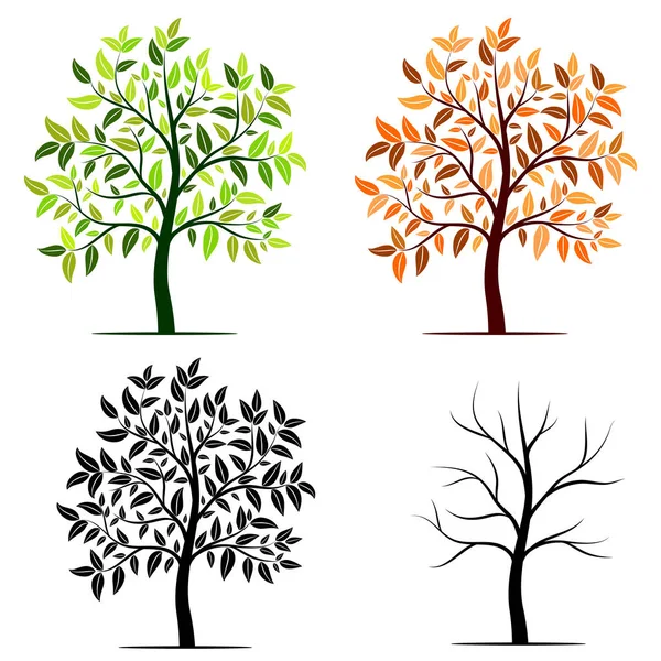 Saisons de fond vectoriel arbre — Image vectorielle