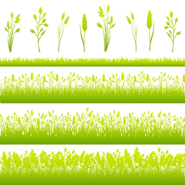 Зелена трава встановлена на білому тлі вектор — стоковий вектор