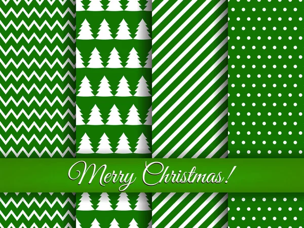 Christmas seamless patterns set vector — Stock Vector