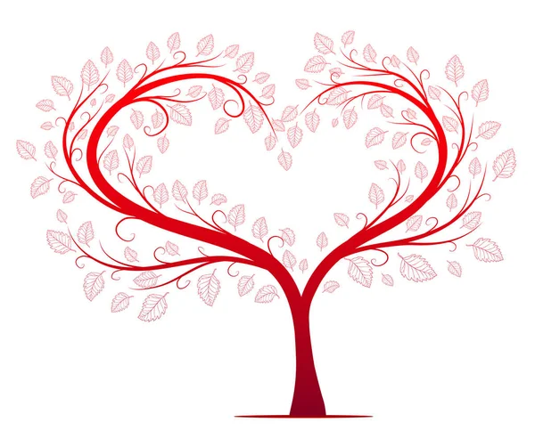 Вектор красного дерева любви — стоковый вектор