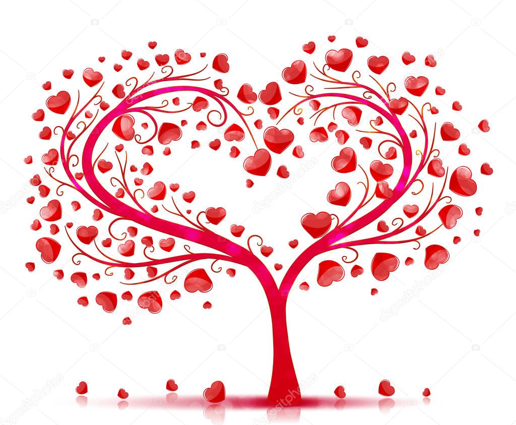 Love tree vector