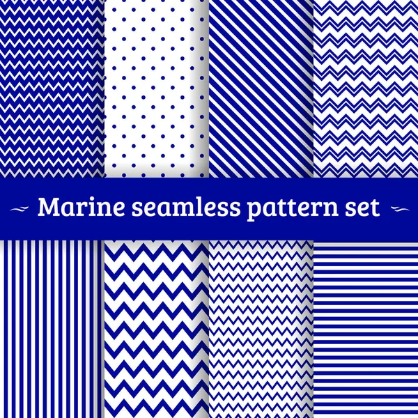 Sea pattern seamless vector set — Stock Vector