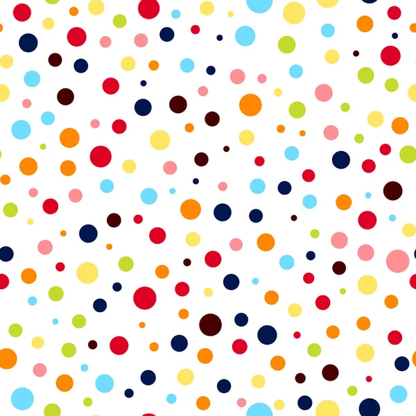 Modèle de point sans couture avec des cercles colorés sur fond blanc — Image vectorielle
