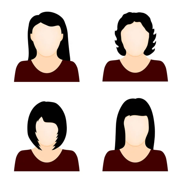 Woman icons set isolated on white background vector — Stock Vector