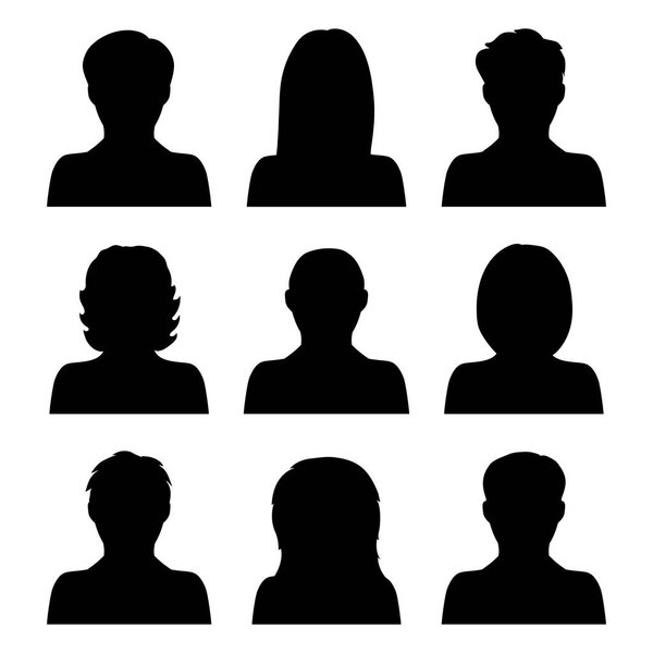 Vector set of people icons isolated on white background