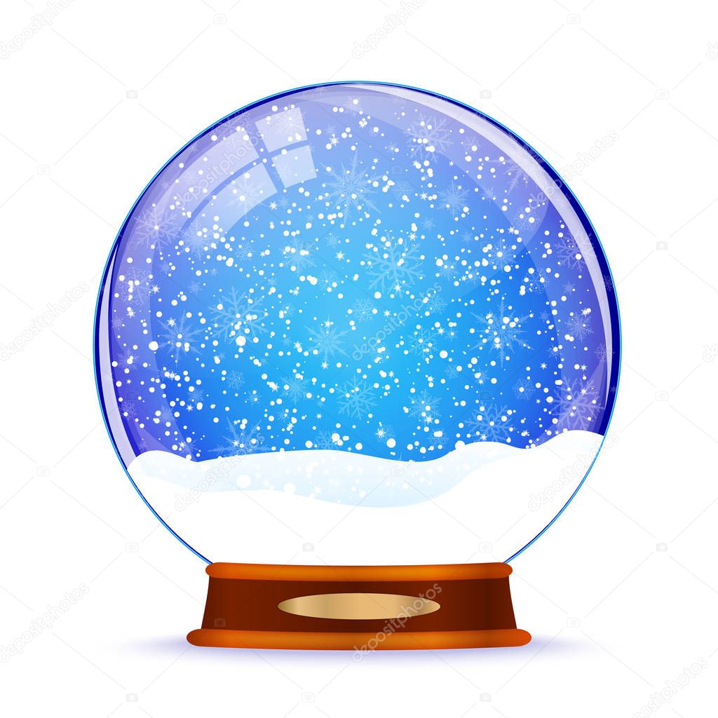 Snow globe isolated on white background vector