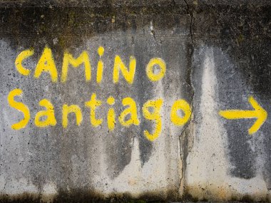 Waymarking on the Camino de Santiago in Spain clipart