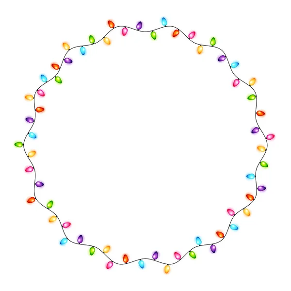 Ampoules de Noël colorées cadre vectoriel — Image vectorielle