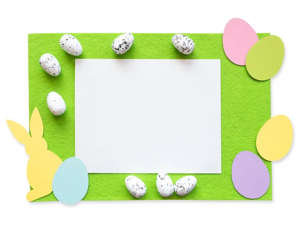 Workspace with easter decoration. Holiday background. Flat lay, — Stock Photo, Image