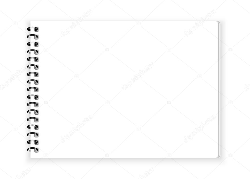 Spiral notebook paper on white background vector