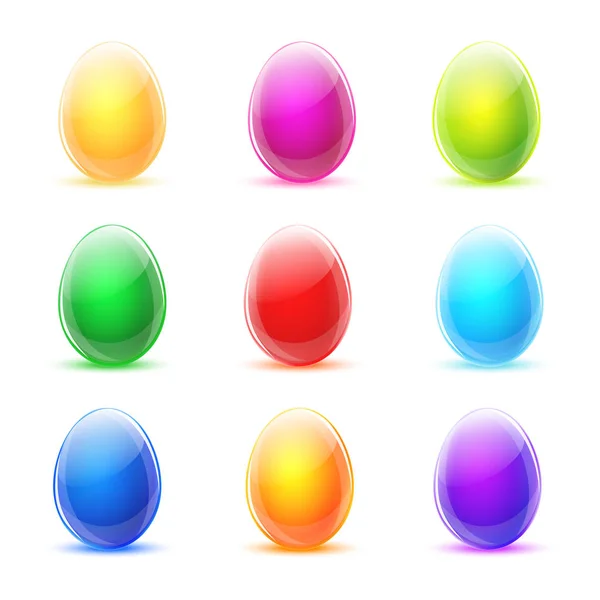 Colorful realistic easter eggs isolated on white background vect — Stock Vector