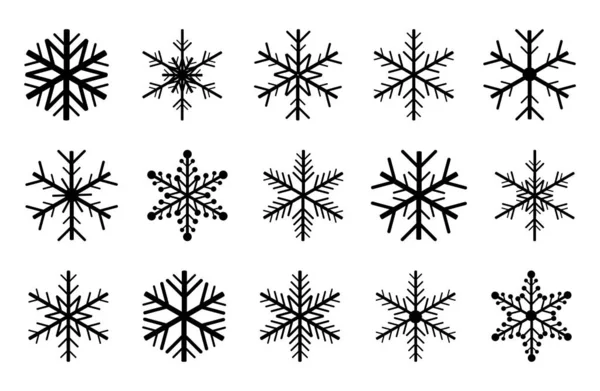 Copos de nieve aislados sobre fondo blanco. Ilustración vectorial — Archivo Imágenes Vectoriales