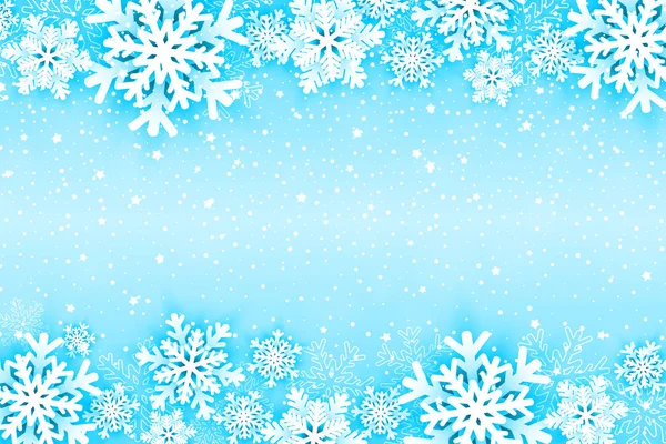 Fundo de Natal com flocos de neve quadro. Ilustração vetorial — Vetor de Stock