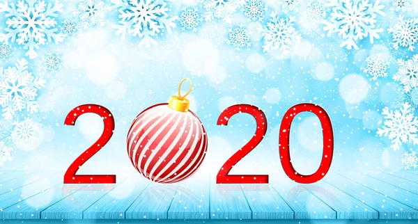 Merry Christmas and Happy New Year 2020 banner — Stock Vector
