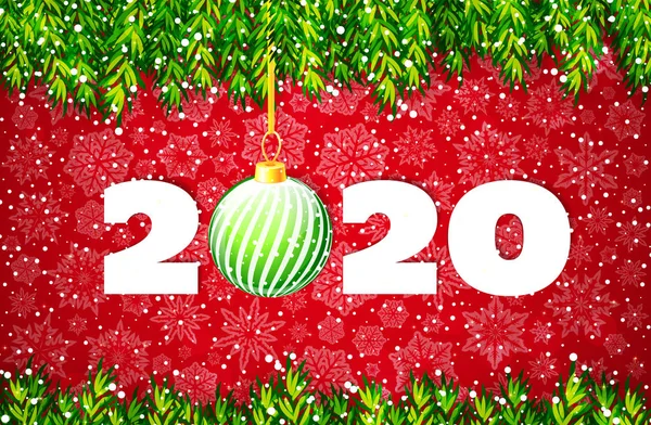 Merry Christmas and Happy New Year 2020 banner — Stock Vector