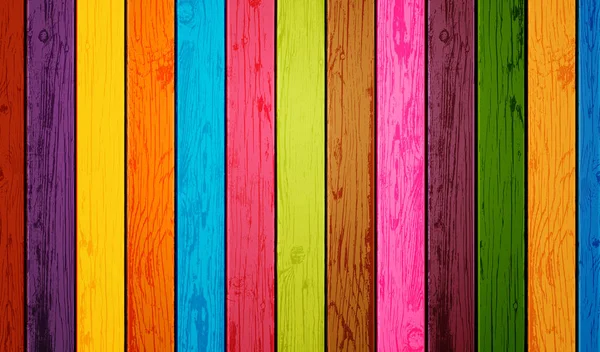 Planches de bois colorées fond. Illustration vectorielle — Image vectorielle