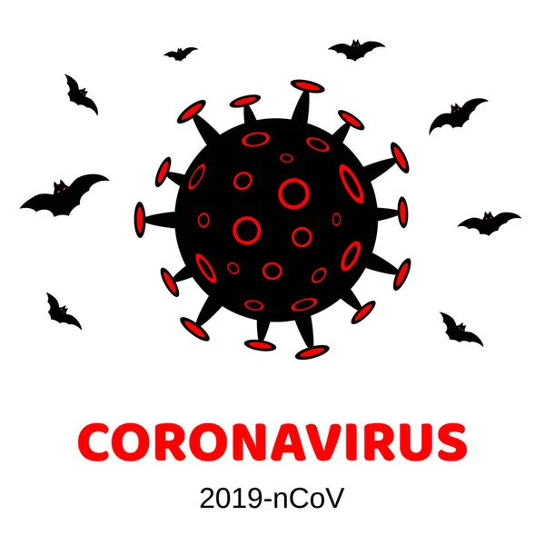 Concepto de brote de Wuhan coronavirus 2019-nCoV. Peligro del coronavirus y enfermedad de riesgo para la salud pública y brote de gripe. Concepto médico pandémico con células peligrosas. Ilustración vectorial — Vector de stock