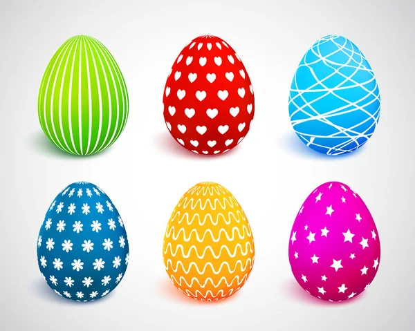 Coloridos huevos de Pascua. Ilustración vectorial — Vector de stock