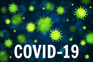 Coronavirus Covid-19 konsepti. Tehlikeli Çin ncov coronavirüs salgını. Tehlikeli hücrelerle salgın hastalık konsepti. Vektör illüstrasyonu