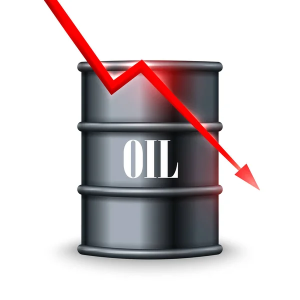 Снижение Цен Нефть Векторная Иллюстрация — стоковый вектор