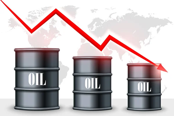 Ölpreisverfall Vektorillustration — Stockvektor