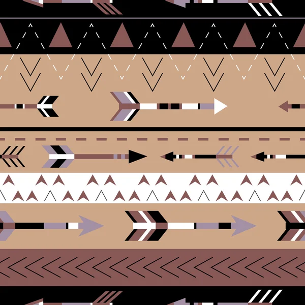 Flèches tribales motif boho sans couture. Tirage géométrique ethnique. Texture de fond. Tissu, conception de tissu, papier peint, emballage — Image vectorielle