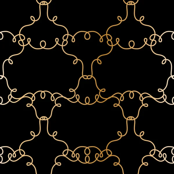 Molduras douradas padrão sem costura. Ilustração vetorial — Vetor de Stock