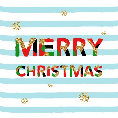 Mutlu Noeller. Vektör benzersiz sanatsal yazı tipi fırça darbeleri arka kart, afiş, broşür, el ilanı, web ve diğer kullanıcılar için glitter elemanları ile