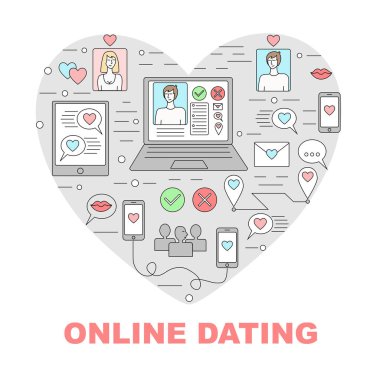 Anahat Icons set dating online. Trendy anahat vektör simgeler. İletişim insanlar