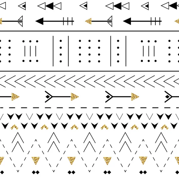 Flèches tribales motif boho sans couture. Tirage géométrique ethnique. Texture de fond. Tissu, conception de tissu, papier peint, emballage — Image vectorielle