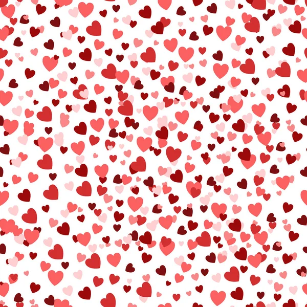 Fondo de San Valentín, textura romántica. Fondo de confeti de corazones. Ilustración vectorial — Archivo Imágenes Vectoriales