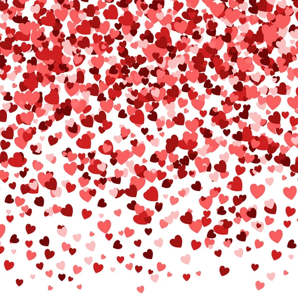 Alla hjärtans dag bakgrund, romantiska textur. Hjärtan konfetti bakgrund. Vektorillustration — Stock vektor