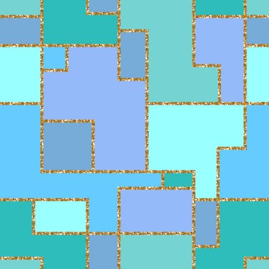 Soyut geometrik renkli seamless modeli altın glitter doku ile. Modern ve şık soyut tasarım vektör çizim