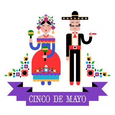 Cinco de Mayo Meksika tatil vektör çizim