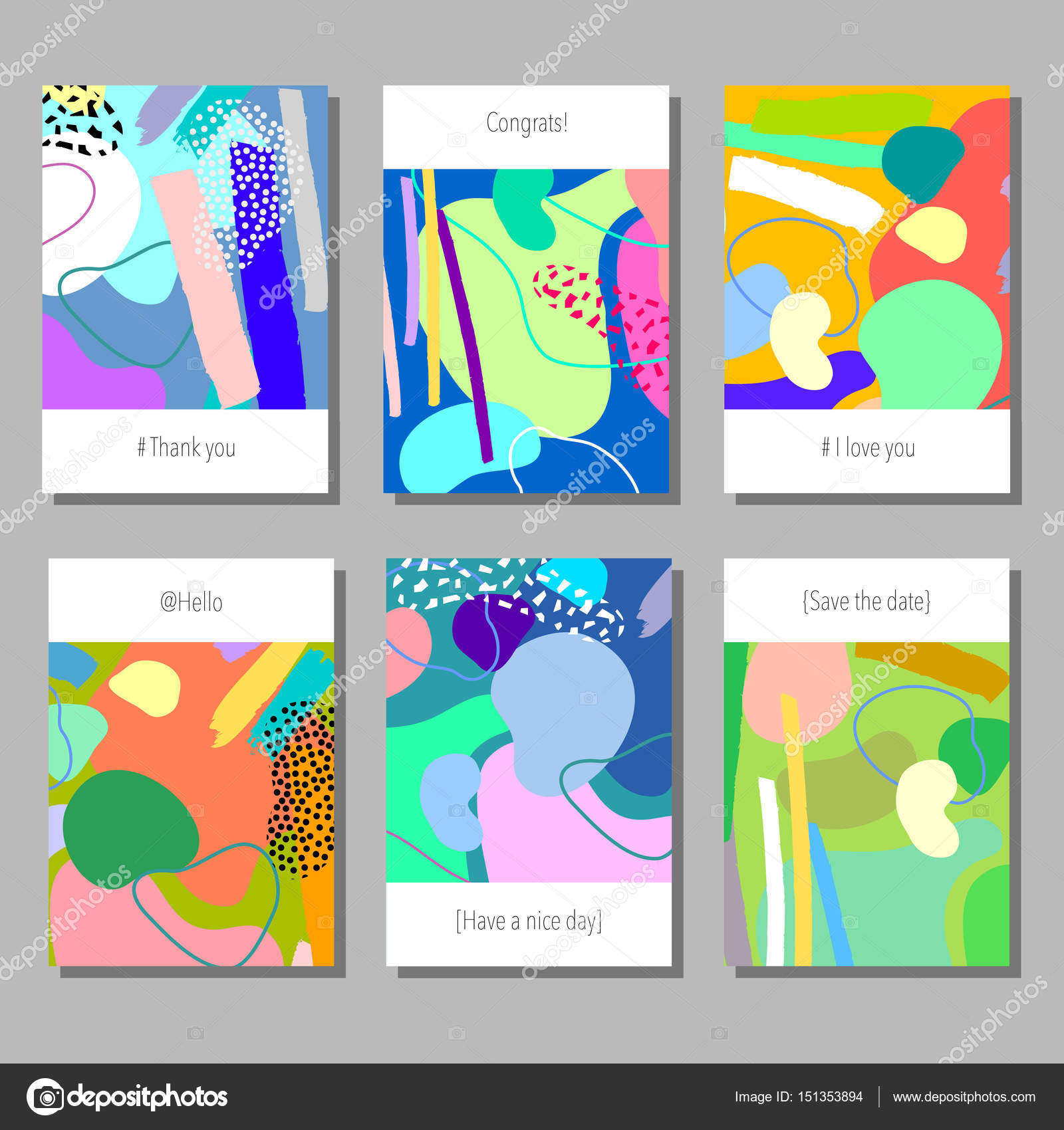 set of artistic colorful universal cards memphis style wedding anniversary birthday holiday party design for poster card invitation - Artistic Holiday Cards set of artistic colorful universal cards memphis style wedding anniversary birthday holiday party design for poster card invitation - Artistic Holiday Cards