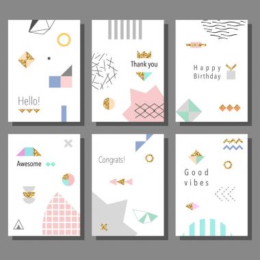 Sanatsal renkli evrensel kart dizisini. Düğün, yıldönümü, doğum günü, tatil, parti. Tasarım poster, kart, davet için. Vektör çizim