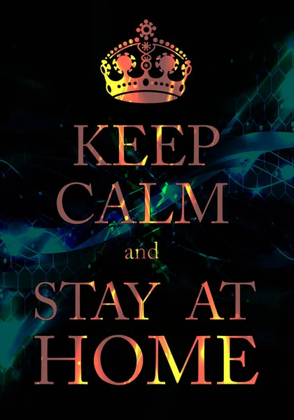 Keep Calm Stay Home Quote Colorful Background Coronavirus Covid Concept — Stock Photo, Image