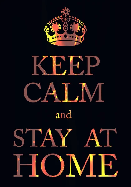 Citation Keep Calm Stay Home Sur Fond Coloré Concept Coronavirus — Photo