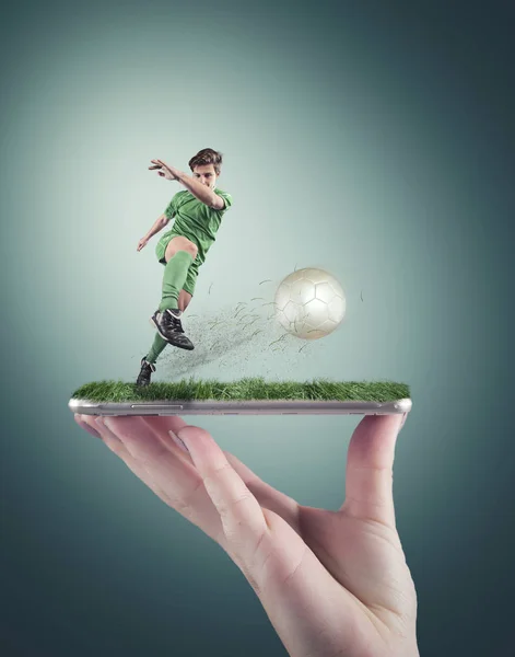  Futbol oyuncusu topu çekim.