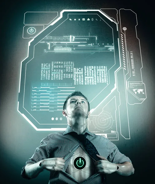 Anti počítačový virus krytí cyborg — Stock fotografie