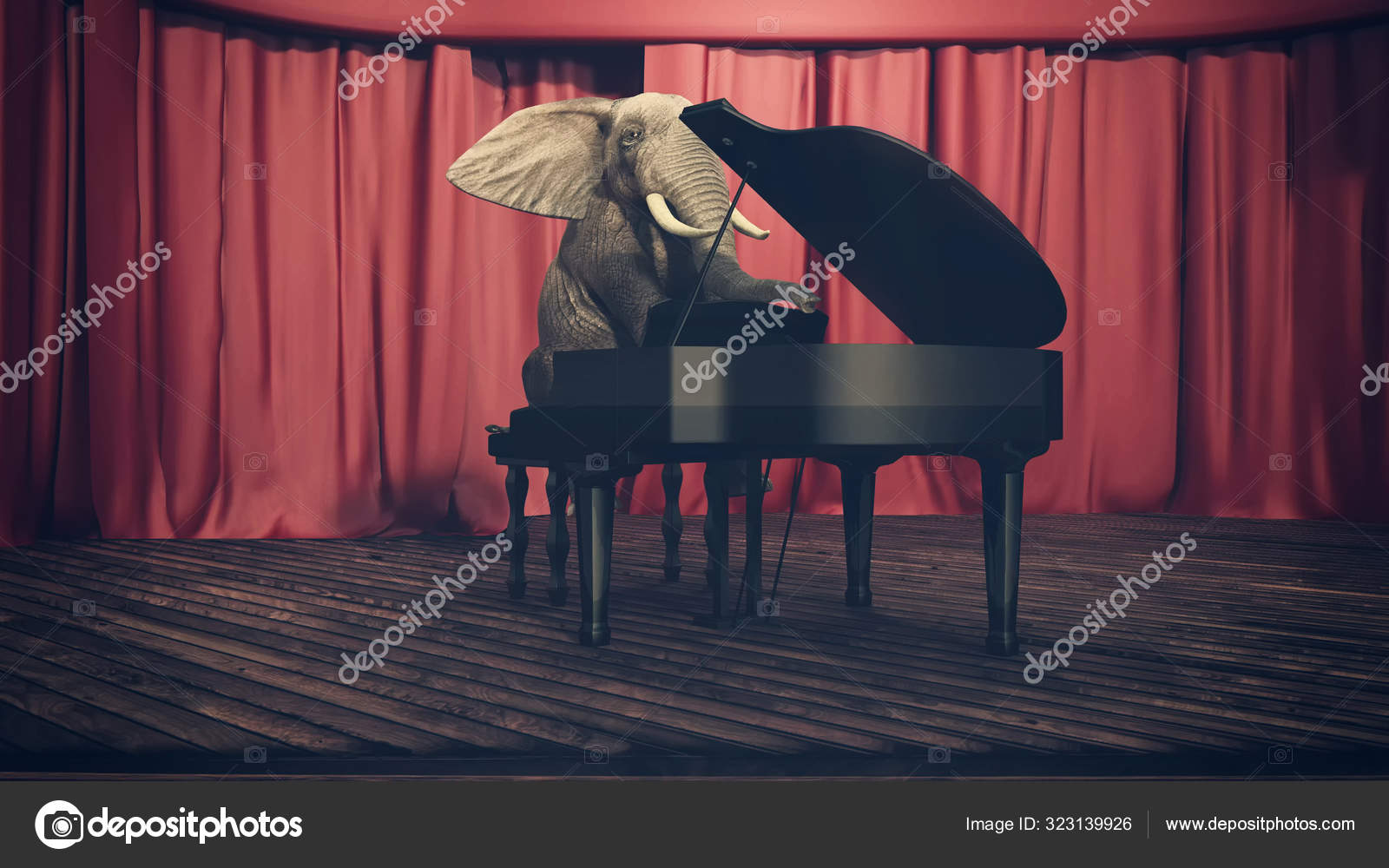 Elephant playing piano Stock Photo by ©ALLVISIONN 323139926