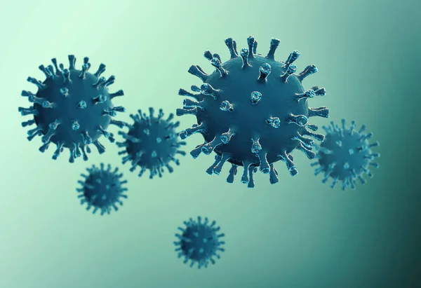 Pandangan Mikroskopis Dari Virus Menular Kelompok Sel Sel Virus Ilustrasi — Stok Foto