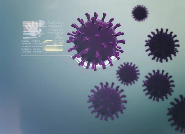 Vista Microscopica Virus Infettivo Statistiche Sulla Diffusione Del Virus Studio — Foto Stock