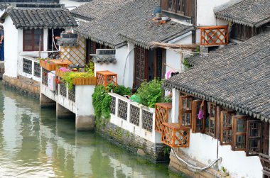 eski köy tarafından nehirde tekne ile shanghai