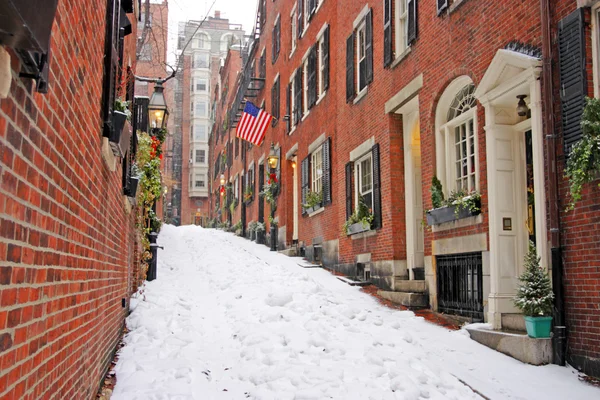 Stock immagine di un inverno nevoso a Boston, Massachusetts, Stati Uniti — Foto Stock