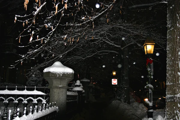 Stock image of a snowing winter at Boston, Massachusetts, USA — Stock Photo, Image
