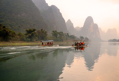 Yangshuo Guilin, Çin 'de manzara